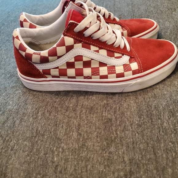 Vans primary check old skool shoe (red) - Picture 4 of 7